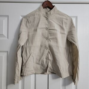 Eileen Fisher Linen Button-Down Shirt, Beige, Women's Petite PP (2/4P)